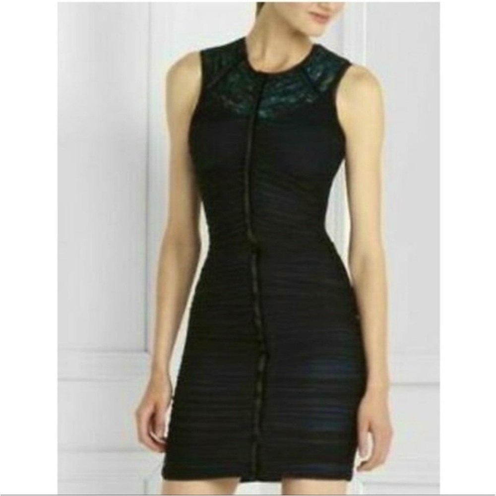 BCBGMaxAzria LBD Black Dress Size L EUC